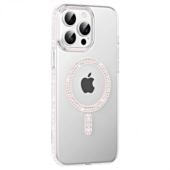 Joko Apple İphone 15 Pro Move Taşlı Magsafe Kapak - Gümüş