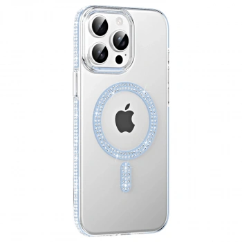 Joko Apple İphone 15 Pro Move Taşlı Magsafe Kapak - Mavi