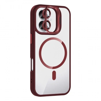 Joko Apple İphone 16 Plus Remim Lensli Magsafe Standlı Kapak - Bordo