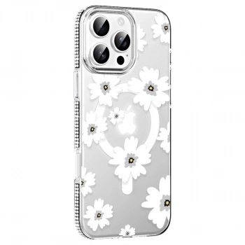 Joko Apple İphone 16 Pro Floral Magsafe Kapak - Beyaz