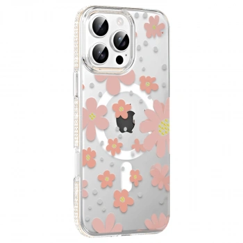 Joko Apple İphone 16 Pro Floral Magsafe Kapak - Pembe