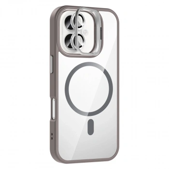 Joko Apple İphone 16 Remim Lensli Magsafe Standlı Kapak - Titan Gri