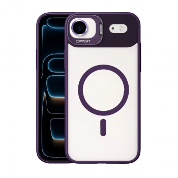 Joko Apple İphone 17 Air Remim Lensli Magsafe Standlı Kapak - Derin Mor