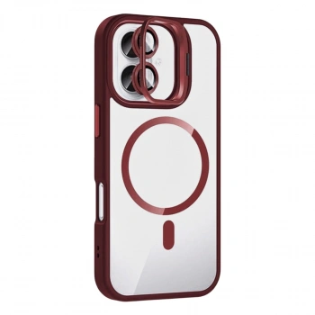 Joko Apple İphone 17 Remim Lensli Magsafe Standlı Kapak - Bordo