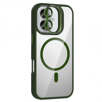 Joko Apple İphone 17 Remim Lensli Magsafe Standlı Kapak - Koyu Yeşil