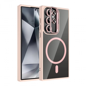 Joko Samsung Galaxy S24 Ultra Remim Lensli Magsafe Standlı Kapak - Pembe