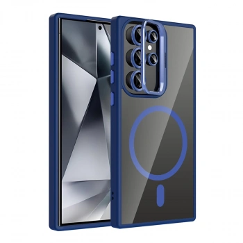 Joko Samsung Galaxy S25 Ultra Remim Lensli Magsafe Standlı Kapak - Lacivert
