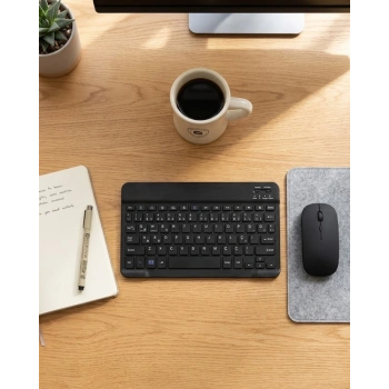 Kablosuz Klavye Ve Mouse Kombosu Bluetooth Uyumlu Sessiz Set