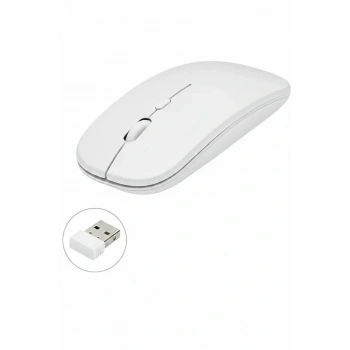 Kablosuz Mouse Fare Şarjlı Bluetooth Wireless Çift Modlu Sessiz
