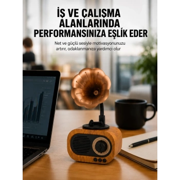 Kablosuz Retro Radyo Hoparlör 5w Güçlü Ses Usb Hafıza Kart Destekli Yeni Nesil