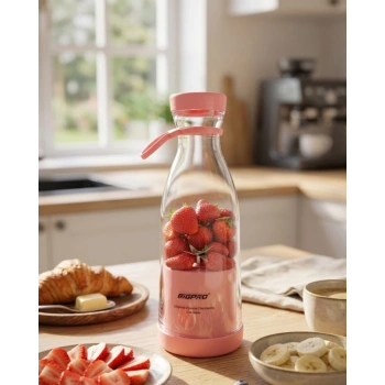 Kablosuz Taşınabilir Blender Smoothie Milkshake Hazırlama Tek Tuş Kullanım