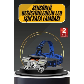 Kafa Lambası 800 Lümen 4 Mod Yüksek Işık Flaşörlü Şarjlı Led Lamba