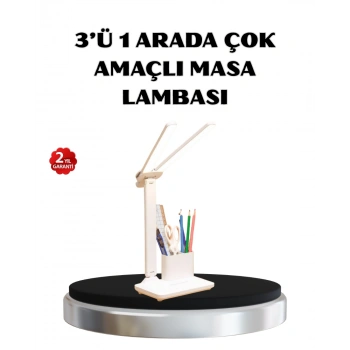 Kalemlik Ve Telefon Standlı Masa Lambası – Kısılabilir Led Işık, Göz Dostu Tasarım