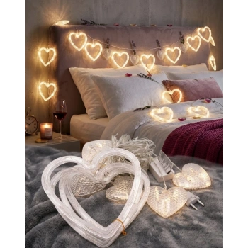 Kalp Şeklinde Led Neon Işık Dekoratif Romantik Oda Ve Duvar Lambası
