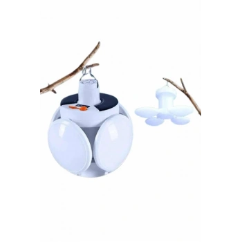 Kamp Lambası Güneş Enerjili Solar 5 Kanatlı Katlanır Lamba Karavan