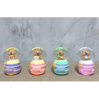 Kapibara Tasarımlı Işıklı Kar Küresi Alk5022