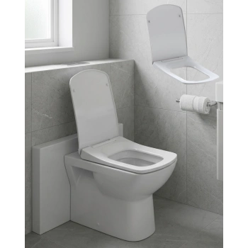 Kare Slim Klozet Kapağı Sessiz Kapanma Dayanıklı Tasarım