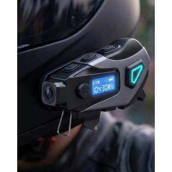 Kask İçi Bluetooth Kulaklık Kamera Ve Fener Özellikli Su Geçirmez Dayanıklı Tasarım