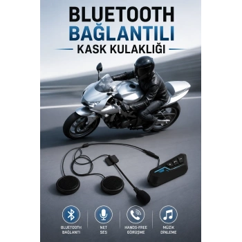 Kask Kulaklığı Motosiklet Intercom Interkom Dinleme Konuşma Özellikli Su Geçirmez