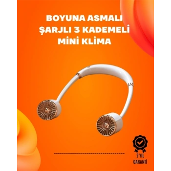 Katlanabilir Asılabilir Fan | Usb Şarjlı, 3 Vitesli Sessiz Mini Fan