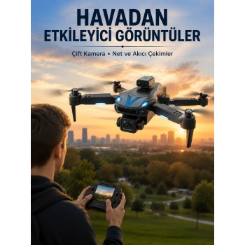Katlanabilir Çift Kameralı Drone Uzaktan Kumandalı Hava Aracı