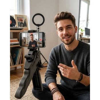 Katlanabilir Telefon Standı Mini Tripod Masaüstü Video Çekim Tutucu
