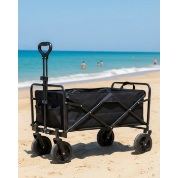 Katlanır Kamp Ve Plaj Arabası Büyük Kapasiteli Taşıma Vagonu