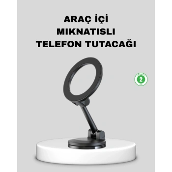 Katlanır Manyetik Araç İçi Telefon Tutucu – 360° Dönebilen, Magsafe Uyumlu, Güçlü Mıknatıslı Tasarım