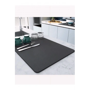 Kaymaz Tabanlı Çok Amaçlı Su Emici Sihirli Tezgah Üstü Bulaşık Yıkama Kurulama Kurutma Matı