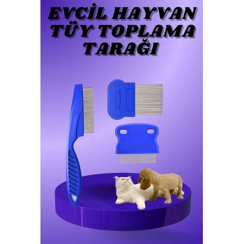 Kedi Köpek Tüy Bit Pire Toplayıcı Toplama Temizleme Tarağı Tarak Seti 4lü Set