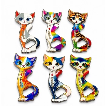 Kedi Tasarımı İstanbul Temalı Buzdolapı Süsü Magnet Alk5409