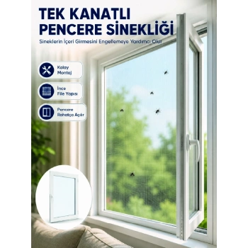 Kesilebilir Pencere Sinekliği Cırt Bantlı Sinek Koruma Filesi