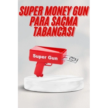 Kırmızı Parti Oyuncağı Para Saçma Fırlatma Tabancası Makinesi Super Money