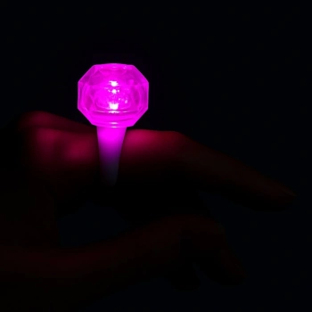 Kristal Tasarımlı Led Glow Işıklı 3 Modlu Pembe Yüzük 3.5 X 5 Cm