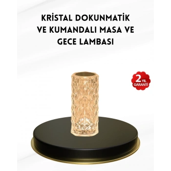 Kristal Tasarımlı Rgb Led Gece Lambası – Kumandalı, Renk Değiştiren Dekoratif Işık