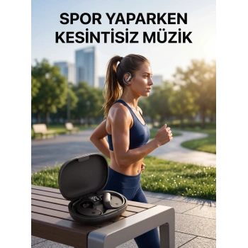 Kulak Kancalı  Kablosuz Kulaklık Uzun Pil Ömürlü Şarj Kutulu
