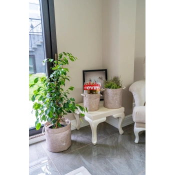 Kulplu Yuvarlak Düzenleyici Çok Amaçlı Kolay Taşınabilen Organizer Keçe Sepet (maxi) 03655