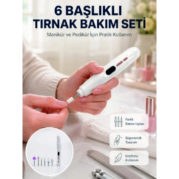 Kurutma Özellikli Manikür Pedikür Cihazı Şarj Edilebilir