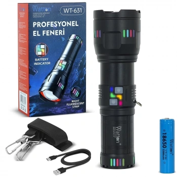 Lazer Etkili Profesyonel El Feneri Wt-631- 30,000 Lümen