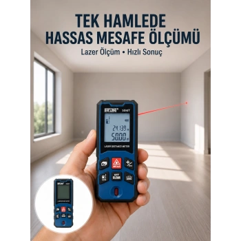 Lazer Metre 50 Mt Hassas Ve Hızlı Ölçüm Özellikli Yeni Nesil