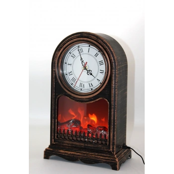 Led Işıklı Saatli Şömine - Model 2