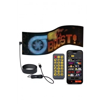 Led Panel Cama Yapışan Telefon Kontrollü Led Ekran Panel 16*64 Led Sayısı