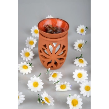 Lotus Çiçeği El Yapımı Çömlek Buhurdanlık Tütsülük (599)