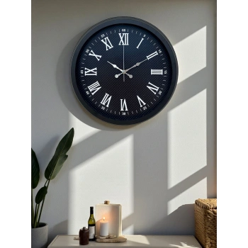 Luxury Black 40 Cm Metal Duvar Saati