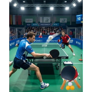 Masa Tenisi Oyun Seti 2 Raket 3 Top Evde Spor Ve Eğlence