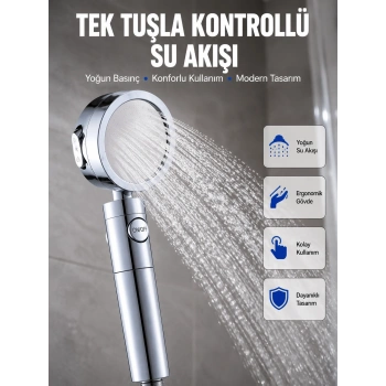 Masaj Ve Yağmur Modlu Su Tasarruflu Duş Başlığı