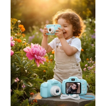 Mavi Kompakt Mini Kamera Hd Video Ve Fotoğraf Çekim Özellikli Şarjlı Model