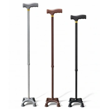 Metal 4 Ayaklı Ayarlanabilir Destek Bastonu - T Saplı Alk5488