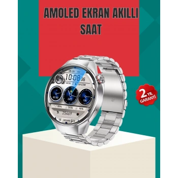 Metal Gövdeli Amoled Akıllı Saat – Kan Oksijen, Nabız Ve Arama Fonksiyonlu