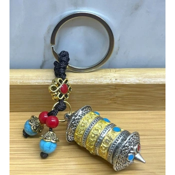 Metal Tibet Şans Çarkı Anahtarlık